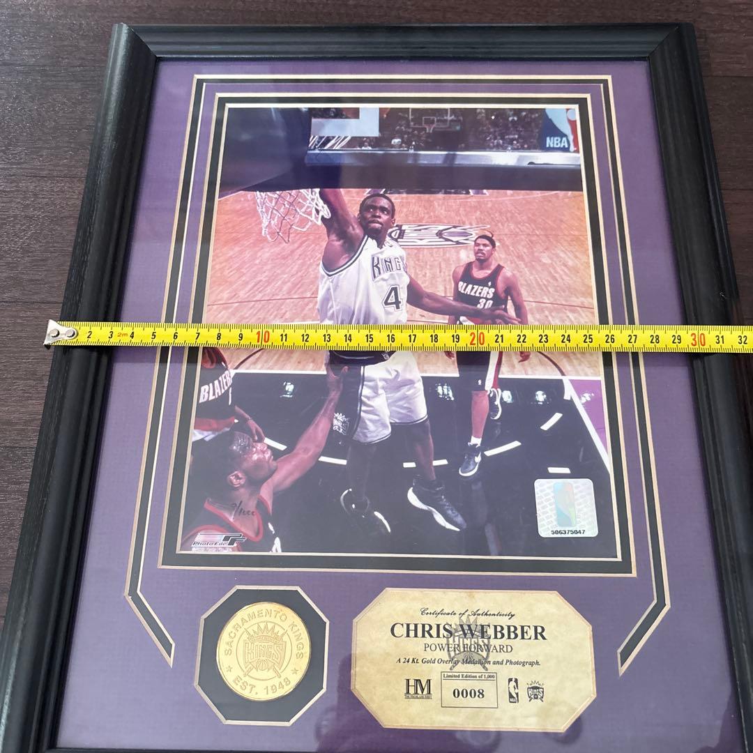 希少！！クリス・ウェバー サクラメント・キングス 額入り記念メダル入り