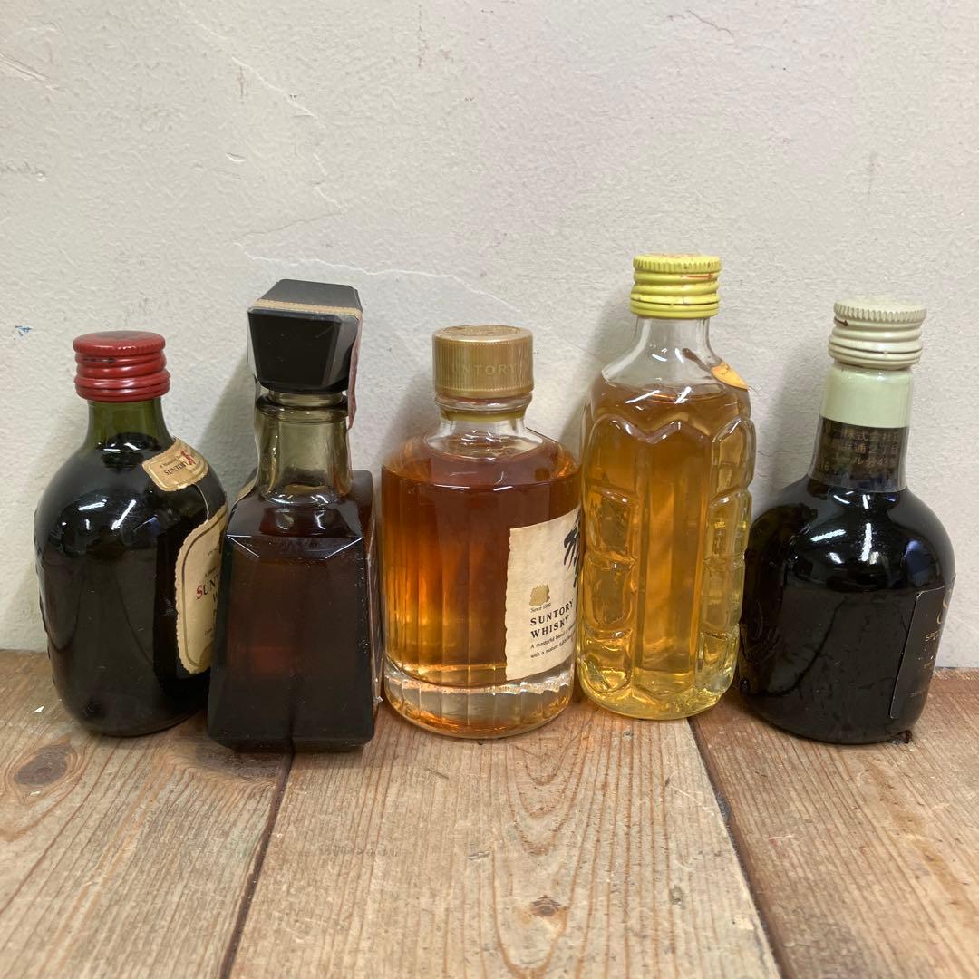 E-壁 ウィスキー サントリー ミニボトル 5本セット 希少 古酒 レア レトロ
