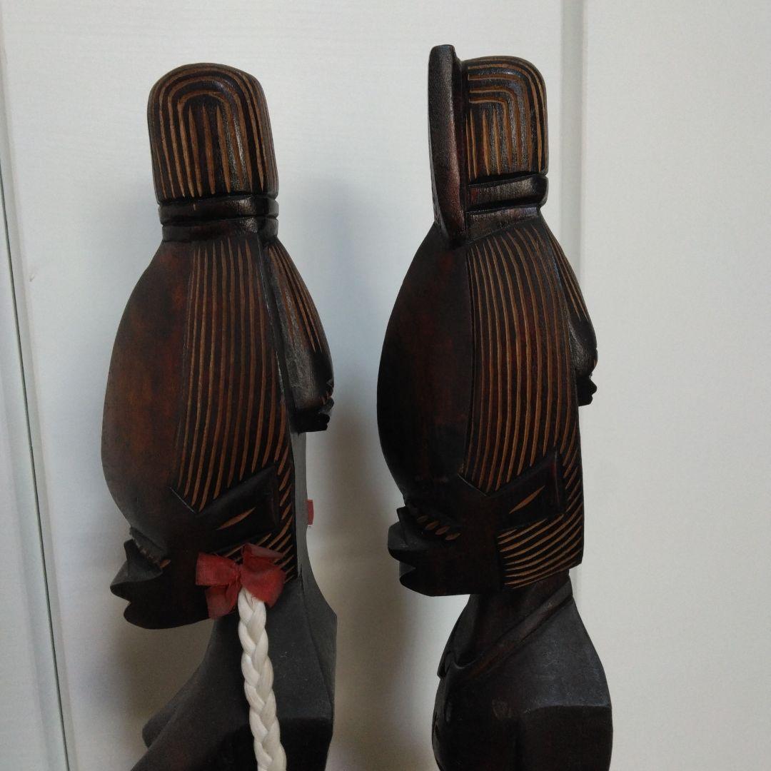 1381　人形　２体セット　木彫り、人形、木