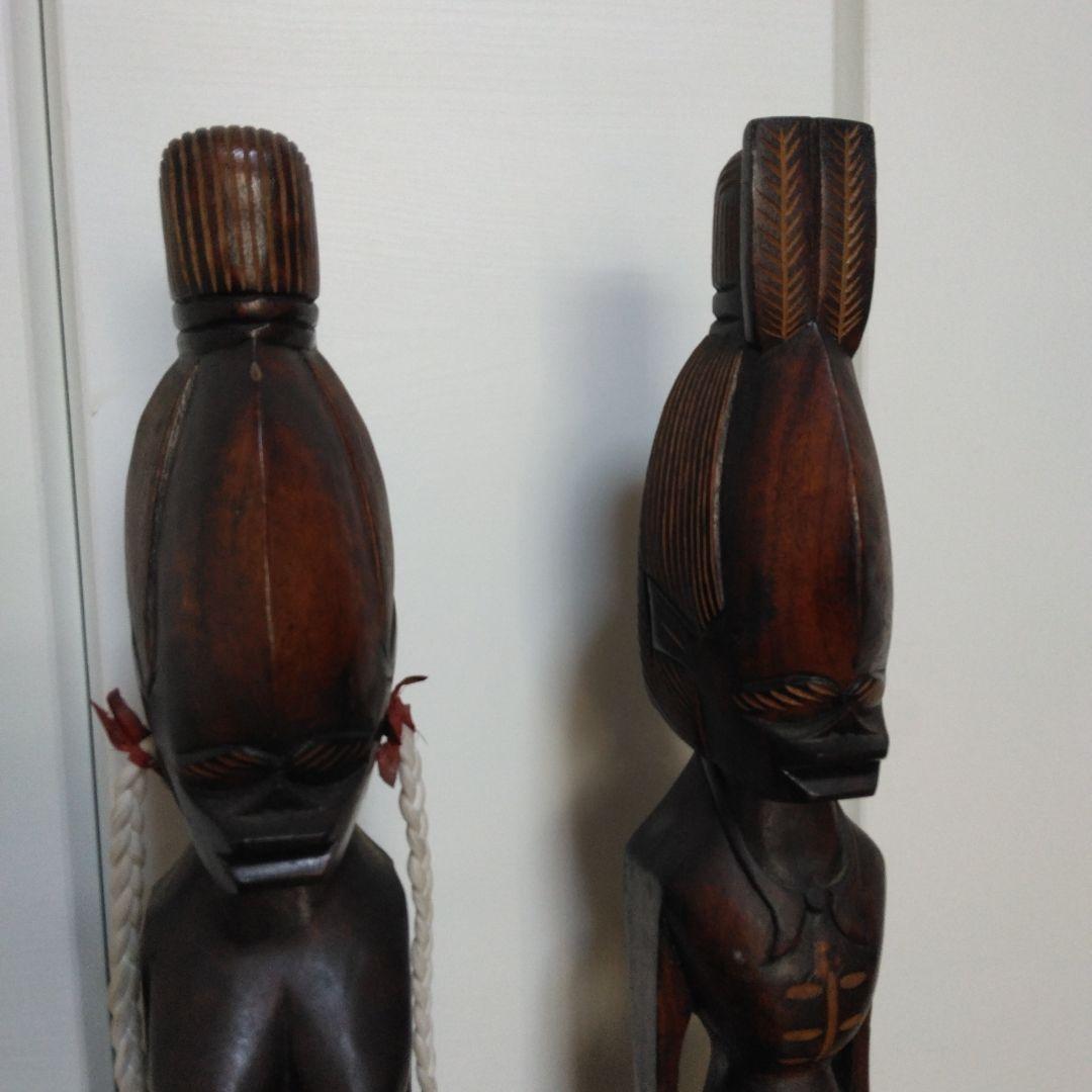 1381　人形　２体セット　木彫り、人形、木