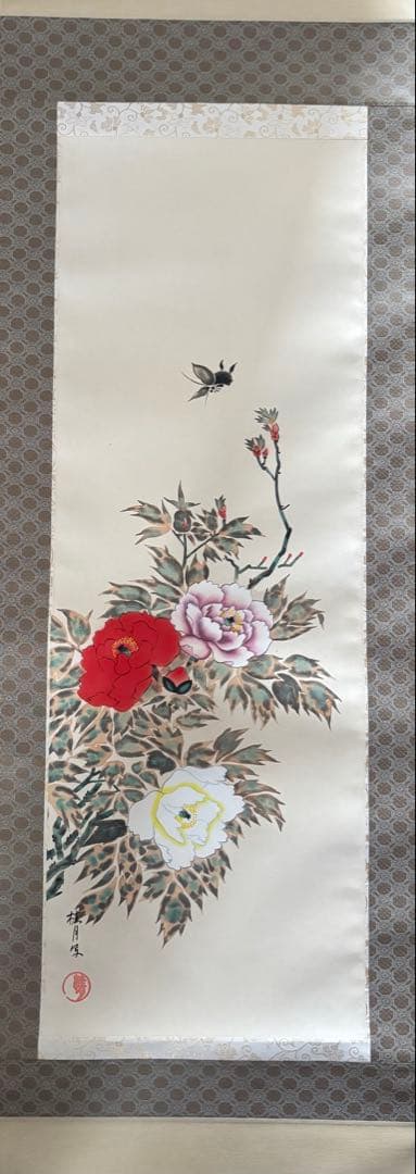 掛軸 9本セット酒井抱一 菜花に雲雀図 掛軸 十二か月花鳥図頒布会 まとめ売り