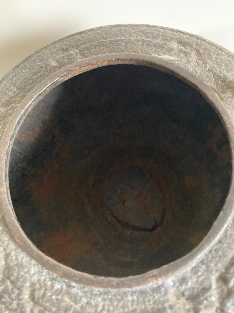 龍文堂造 丸型鉄瓶 銅製蓋付き