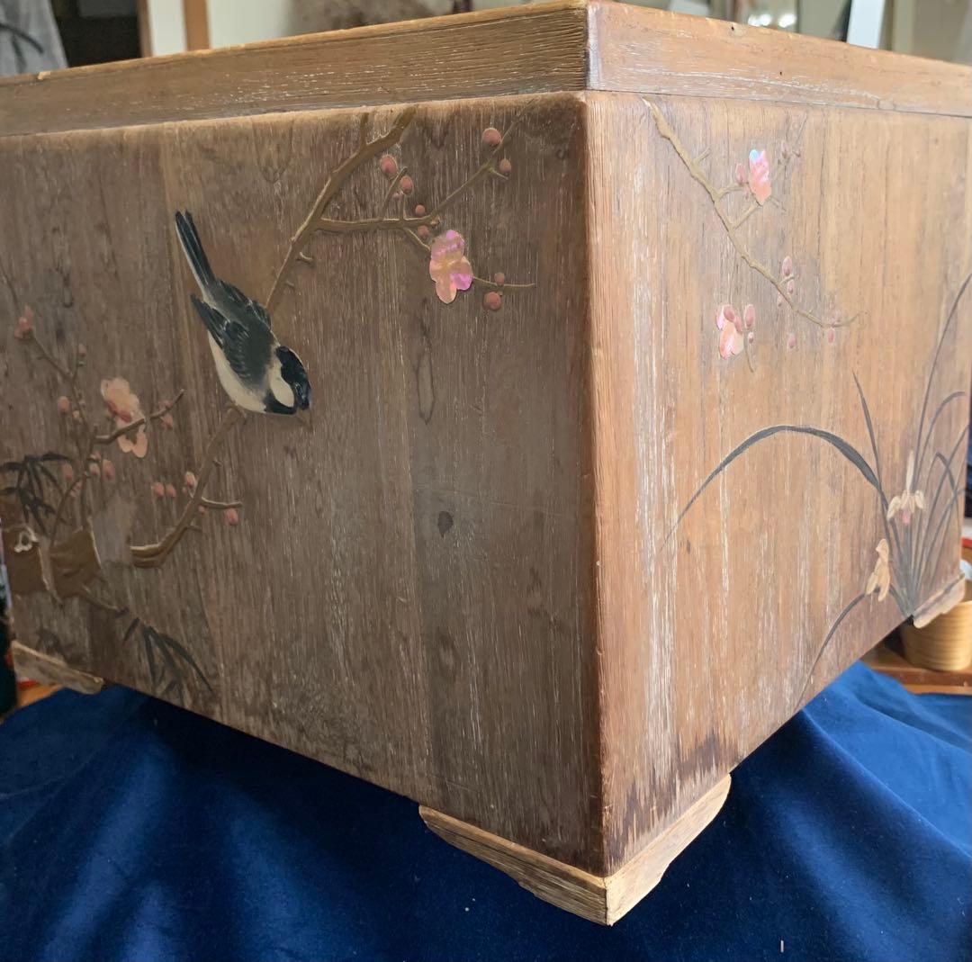 希少な桐製の手ひばち(手火鉢)、古美術・工芸品