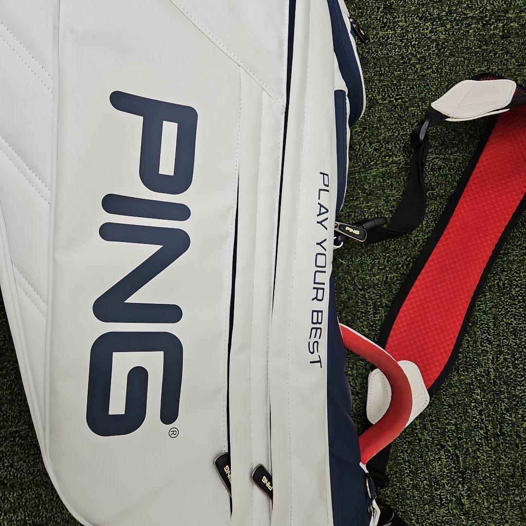 S*H様 PING ゴルフバッグ・スタンドキャディバッグ ホワイト/ネイビー