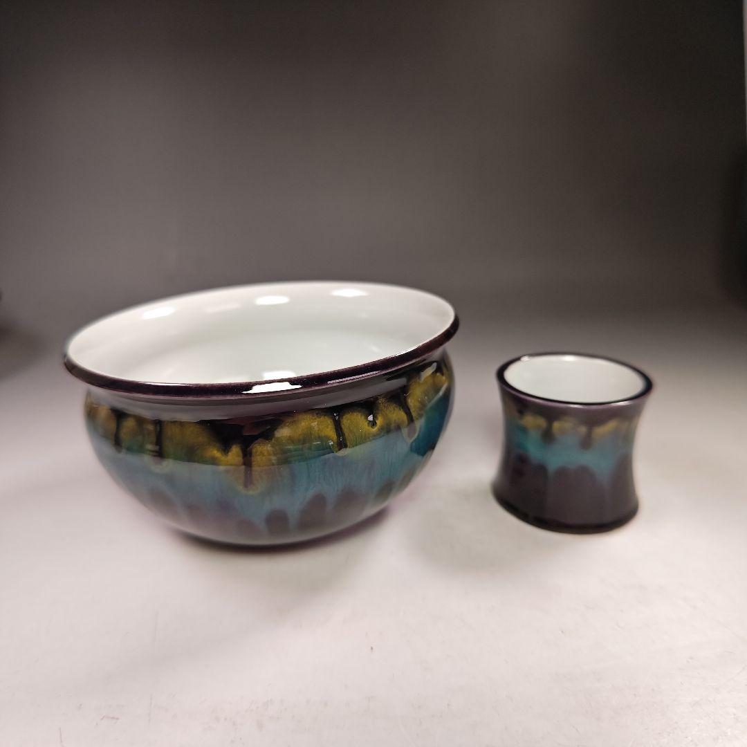 イ560 茶道具揃『九谷焼　森澤昭三』『深厚釉彩　茶道具一式　共箱』セット