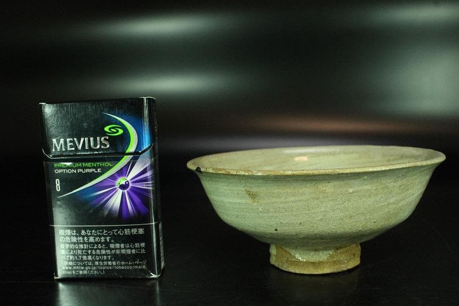 茶道具 李朝 刷毛目 茶碗 時代物(K-A383)