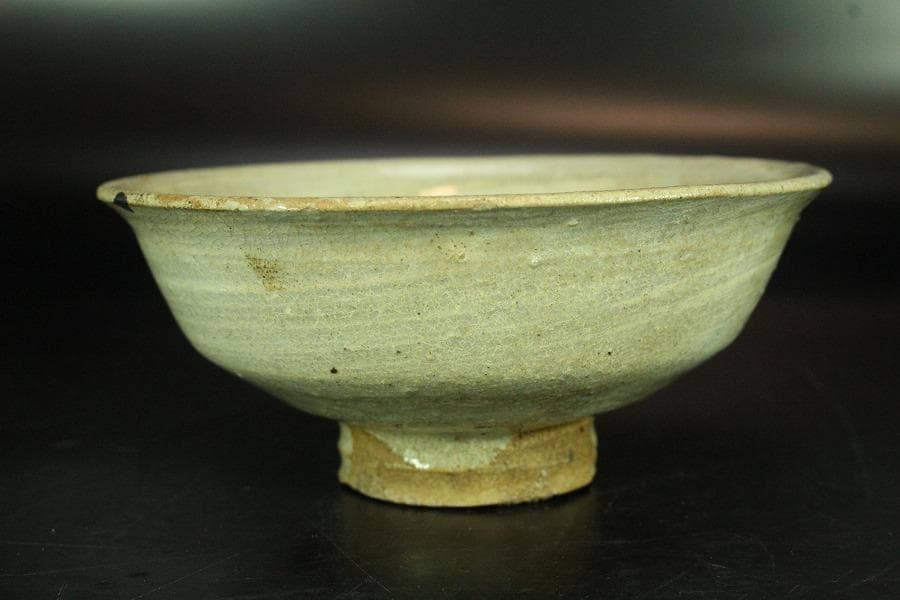 茶道具 李朝 刷毛目 茶碗 時代物(K-A383)