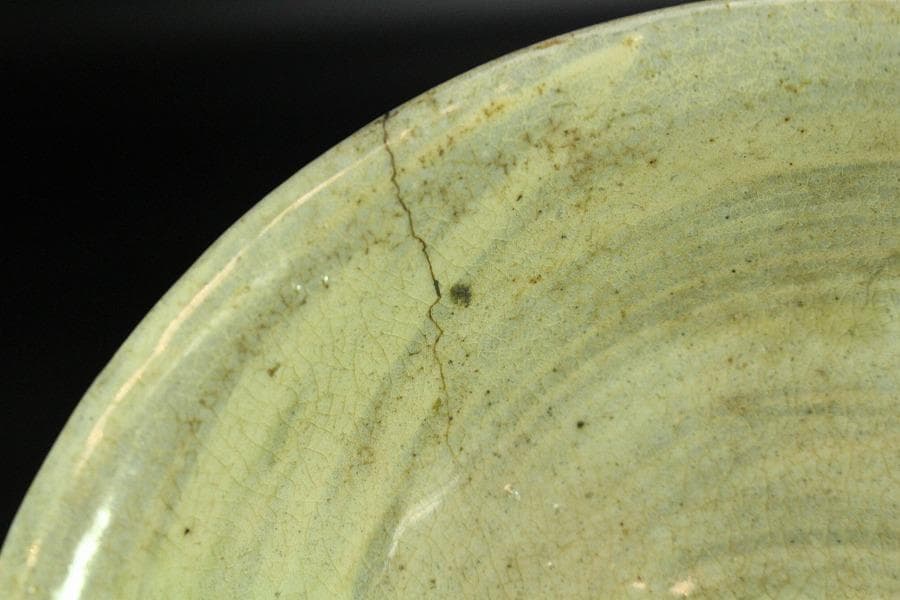 茶道具 李朝 刷毛目 茶碗 時代物(K-A383)