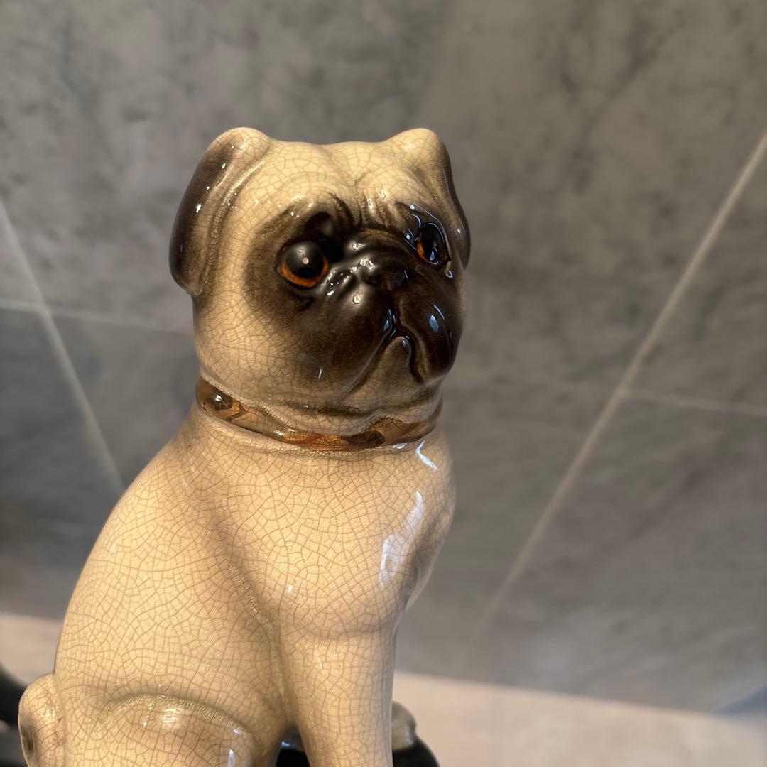 アメリカ70年代ヴィンテージ困ったお顔が可愛すぎるパグの陶器