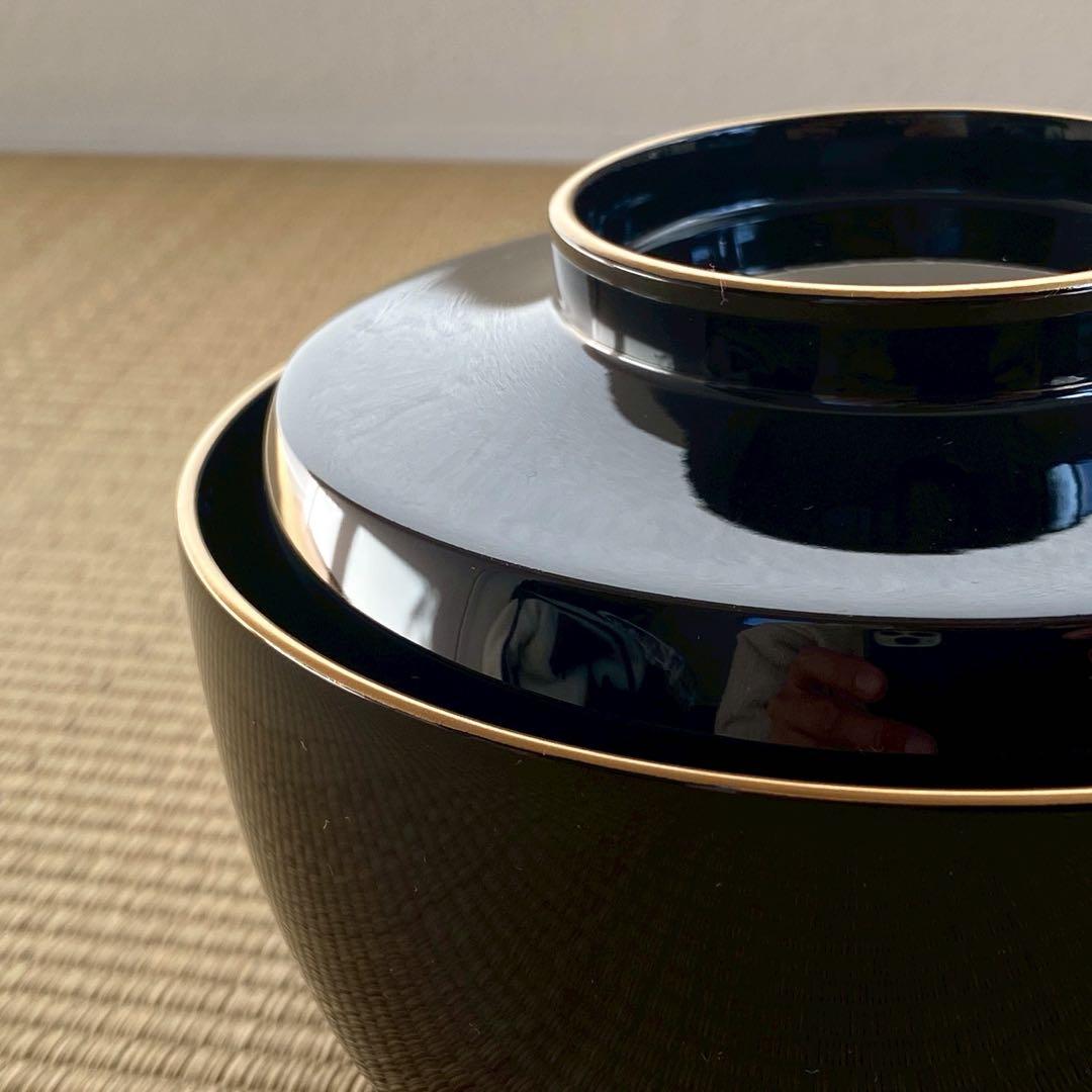 未使用 美品 輪島屋善仁 輪島塗 呂色仕上 【煮物椀5客】草花絵変り蒔絵 懐石