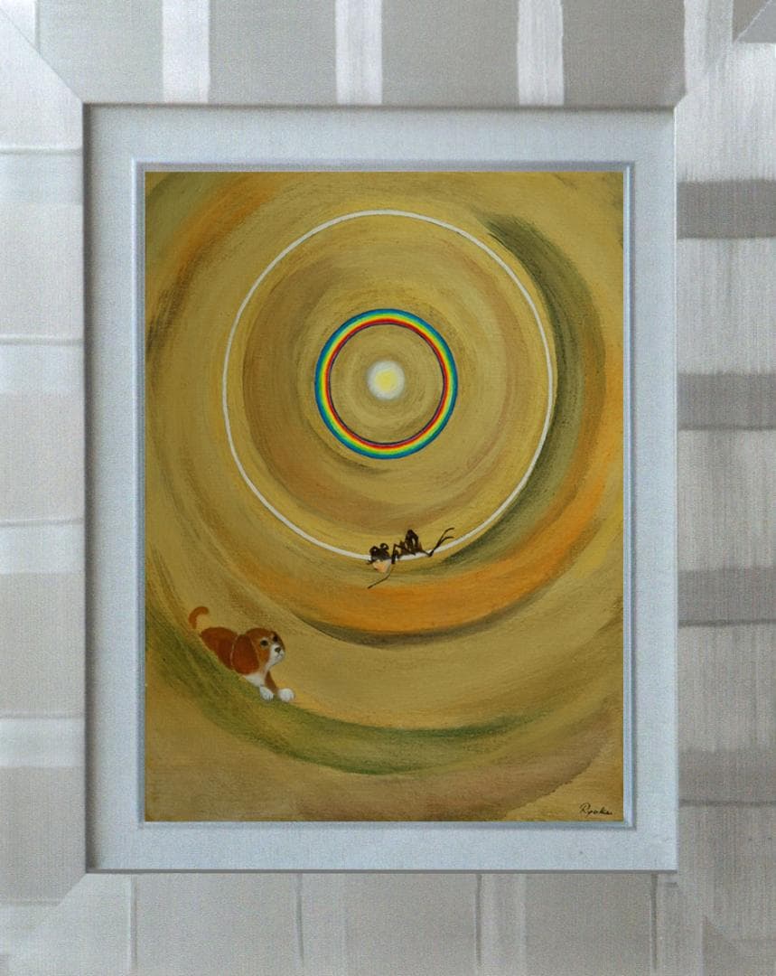 油絵 菅家令子 絵 絵画 インテリア F6-070119 祈りと希望 子犬女の子