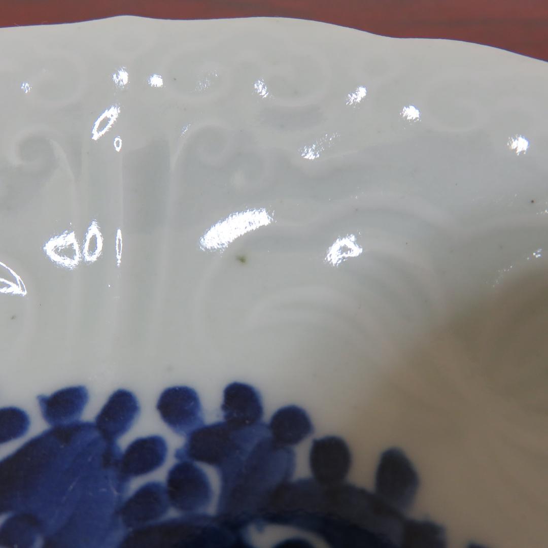 中皿 5枚 染付 獅子 古染付 窯傷 美品