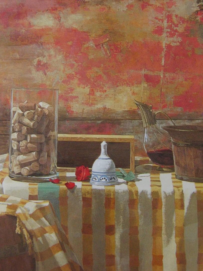 西房浩二、【ローテローゼ】、希少な額装用画集より、新品額装付