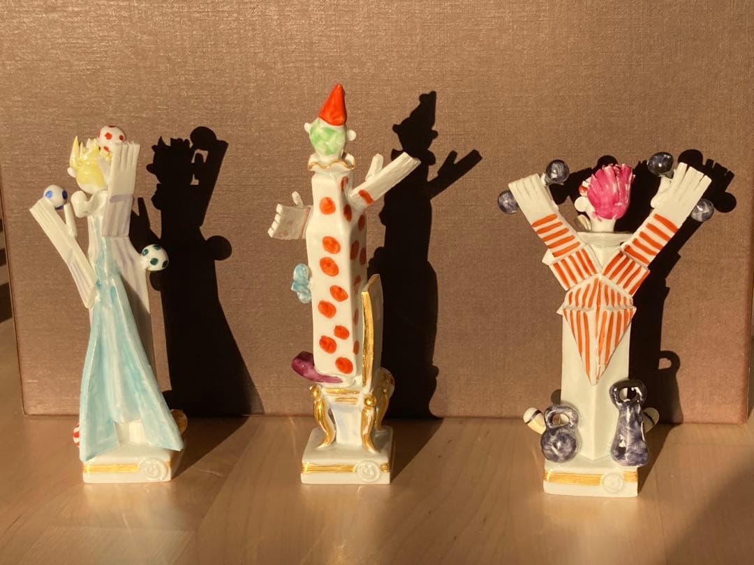 マイセンmeissen　手びねり人形　ピエロ　6体　ショーケース付き