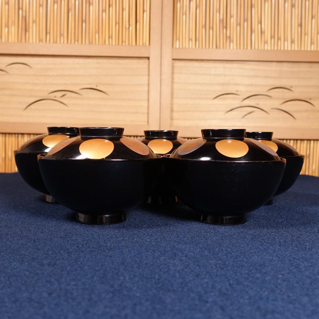 魯山人好の逸品 輪島塗日月椀 5客