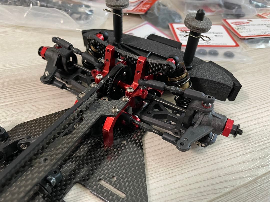 京商 TF-5スタリオン フロント足周りTF-7化,ダンパーBD7移植済み