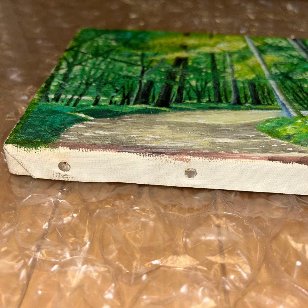 【作者不明】 軽井沢の朝 油絵/油彩/絵画/サインあり/額縁