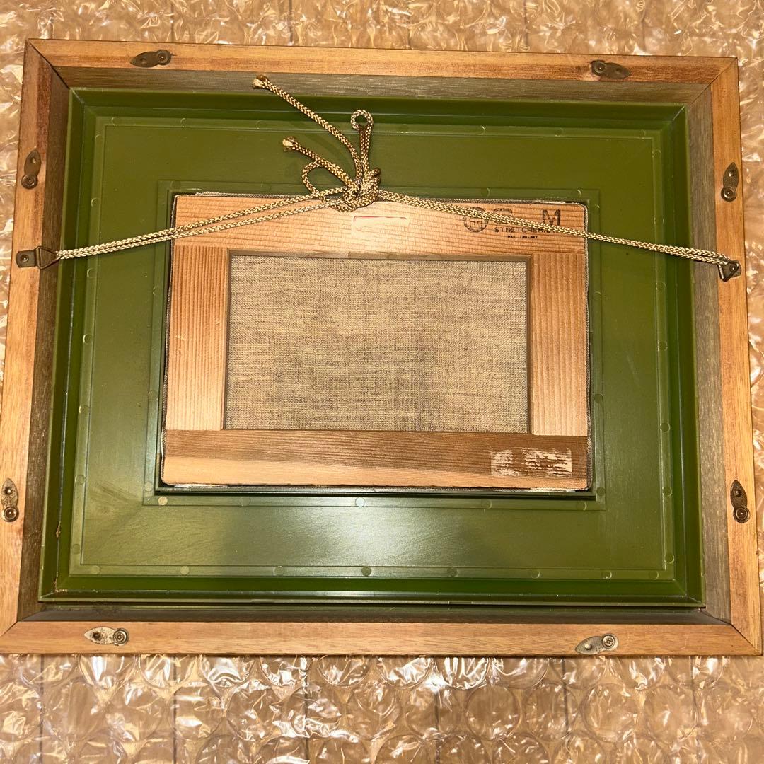 【作者不明】 軽井沢の朝 油絵/油彩/絵画/サインあり/額縁