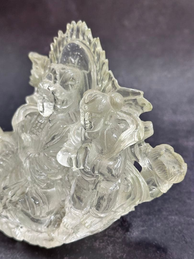 【⭐️稀少❣️開運⭐️】水晶　彫刻　仏像 羽衣 天女　クリスタル　⭐️貴重⭐️
