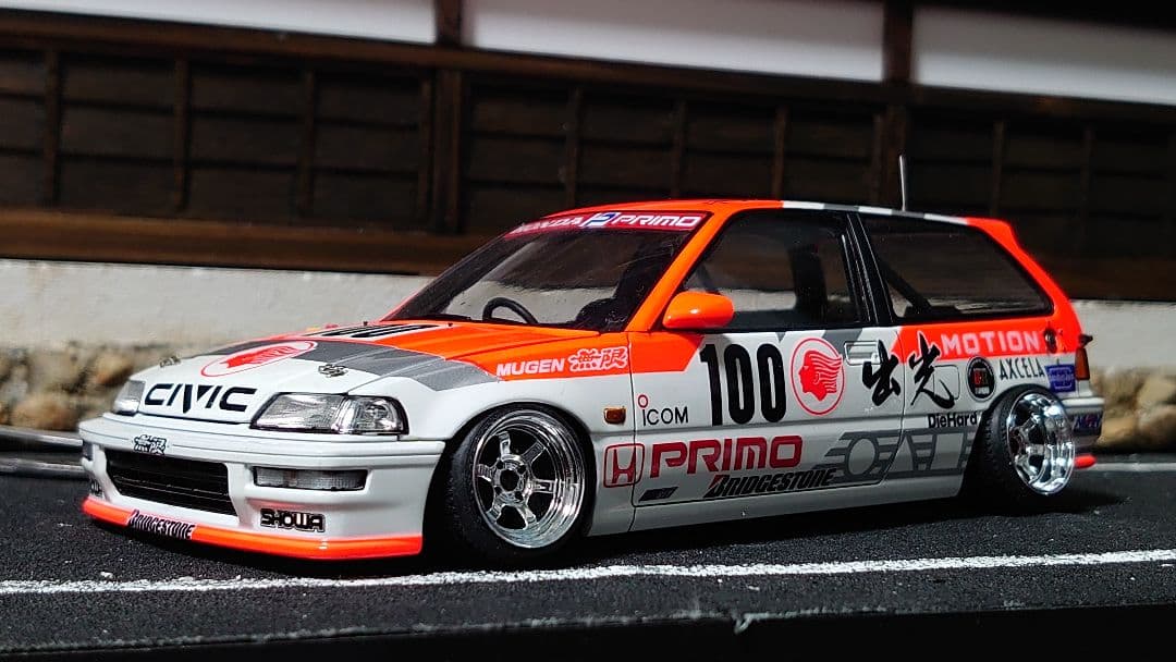 1/24 アオシマ 出光 シビック ef9 完成品