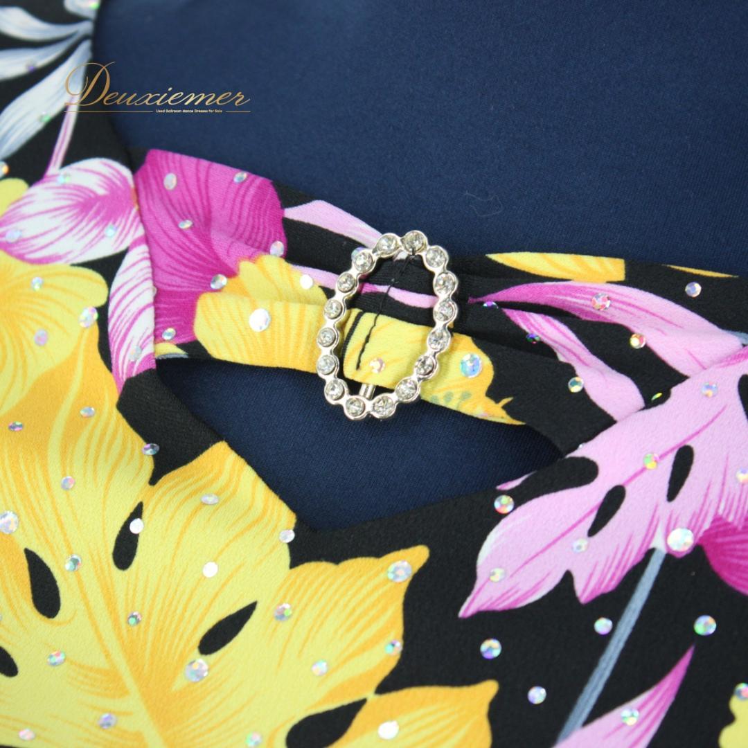 【美品 社交ダンス衣装】上下セット レッスン パーティー 黄色 紫 薄紫 長袖