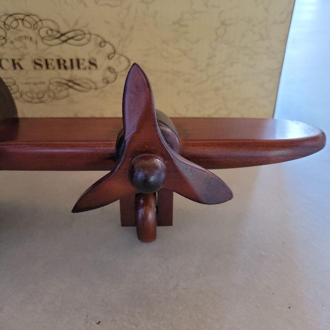 飛行機型木製置時計