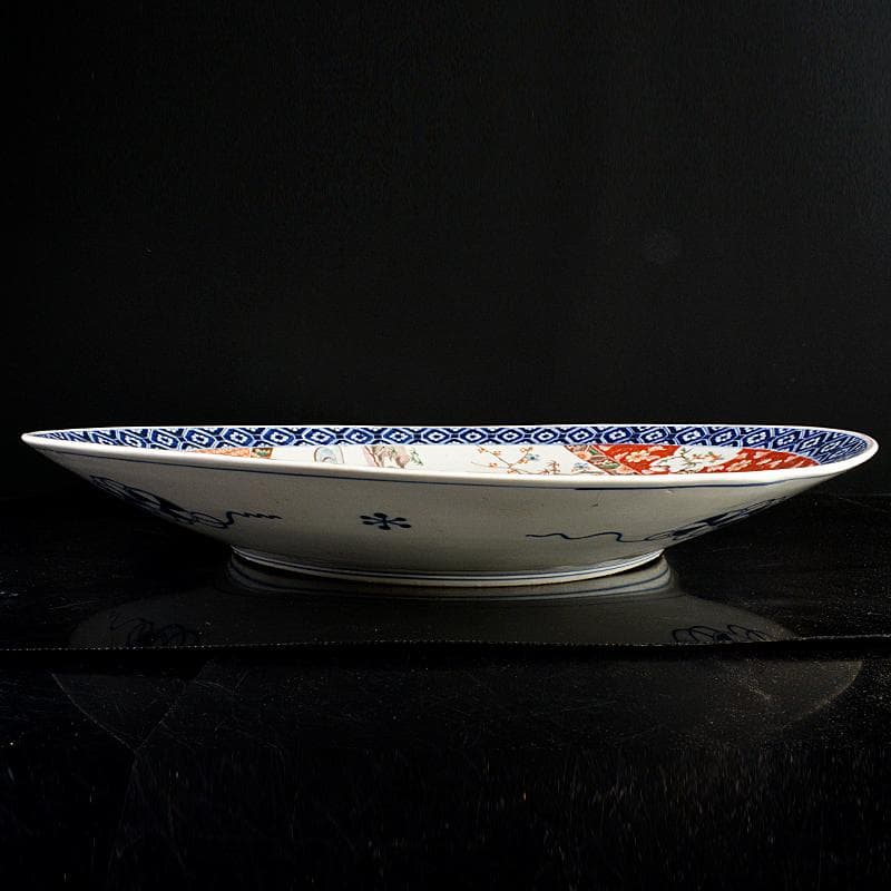 伊万里焼　古伊万里　錦手　花鳥文盤　大皿　飾皿　直径約60cm　V　R5955B