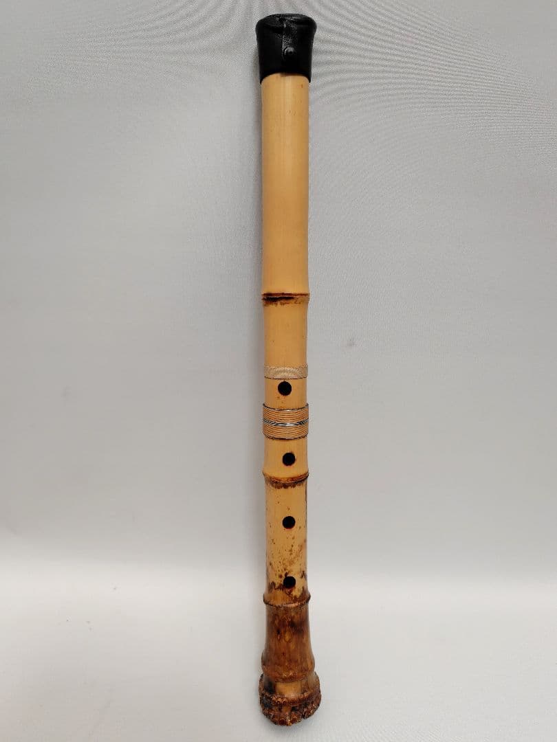 D007 和楽器 尺八 松朋 全長約54.5cm 一尺八寸管 竹製 伝統工芸品