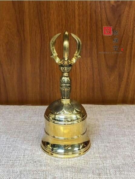 密教法具 真言宗 法器セット 金剛鈴·金剛盤·独鈷杵·三鈷杵·五鈷杵 真鍮製