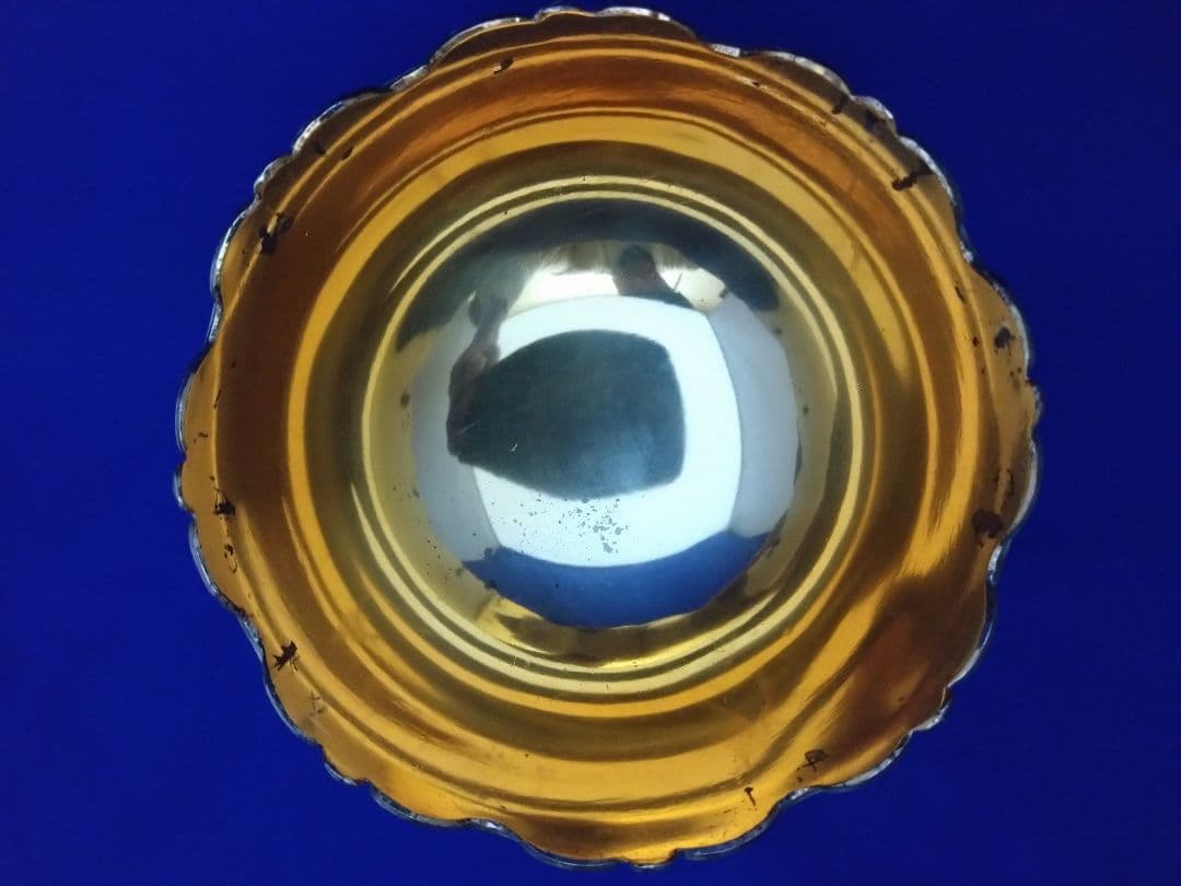 英国アンティーク 1950s 銀メッキ ライオンヘッド 飾壺 重厚805g