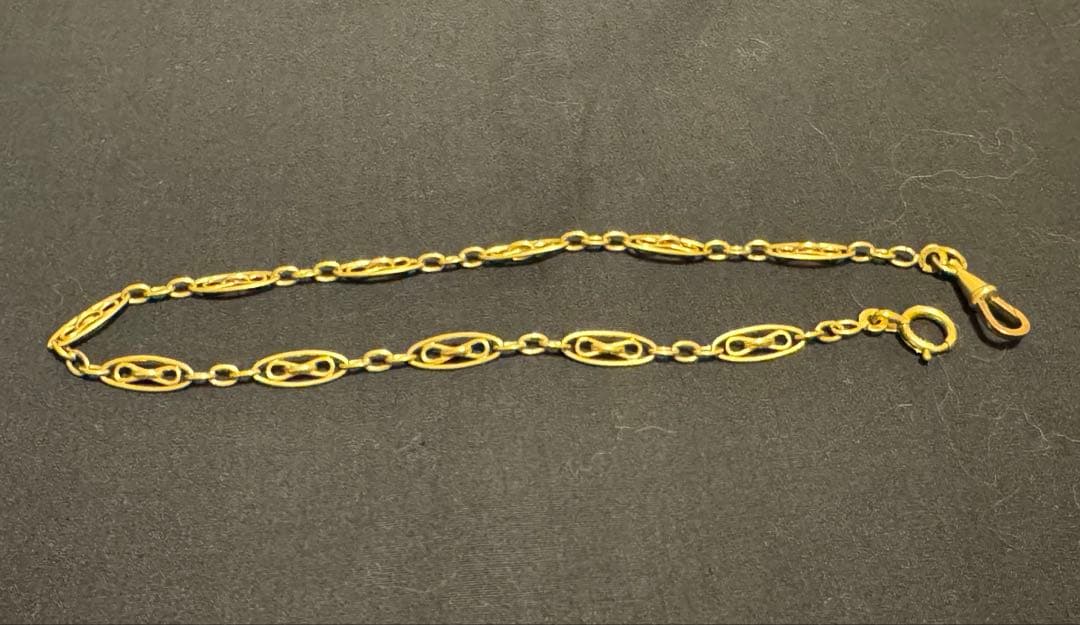 フランス　アンティーク　金バリ　立体感あるチェーン②