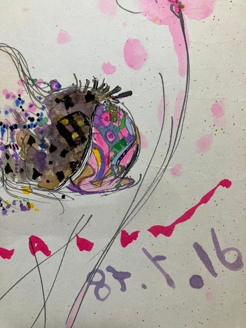 天野喜孝　肉筆　カラー彩色イラストサイン色紙　天使のたまご　一点もの　限定非売品