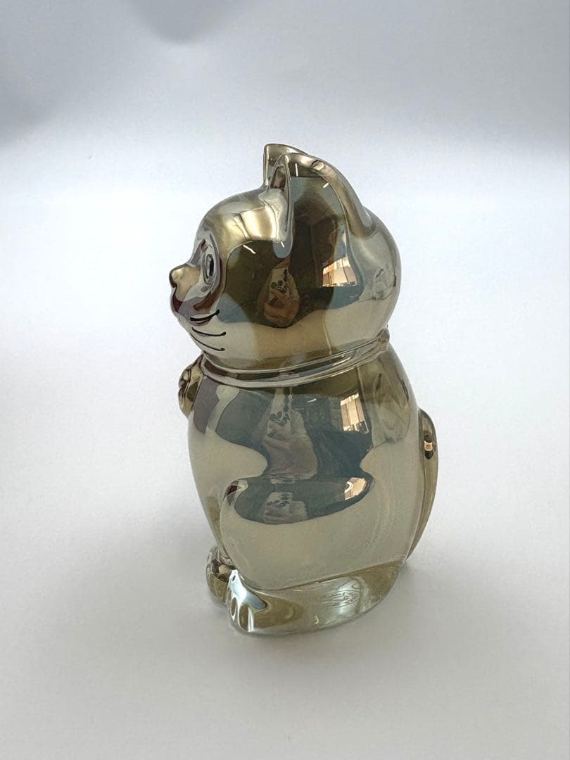 【美品】Baccarat バカラ　まねき猫 クリスタル ガラス ゴールド　箱付