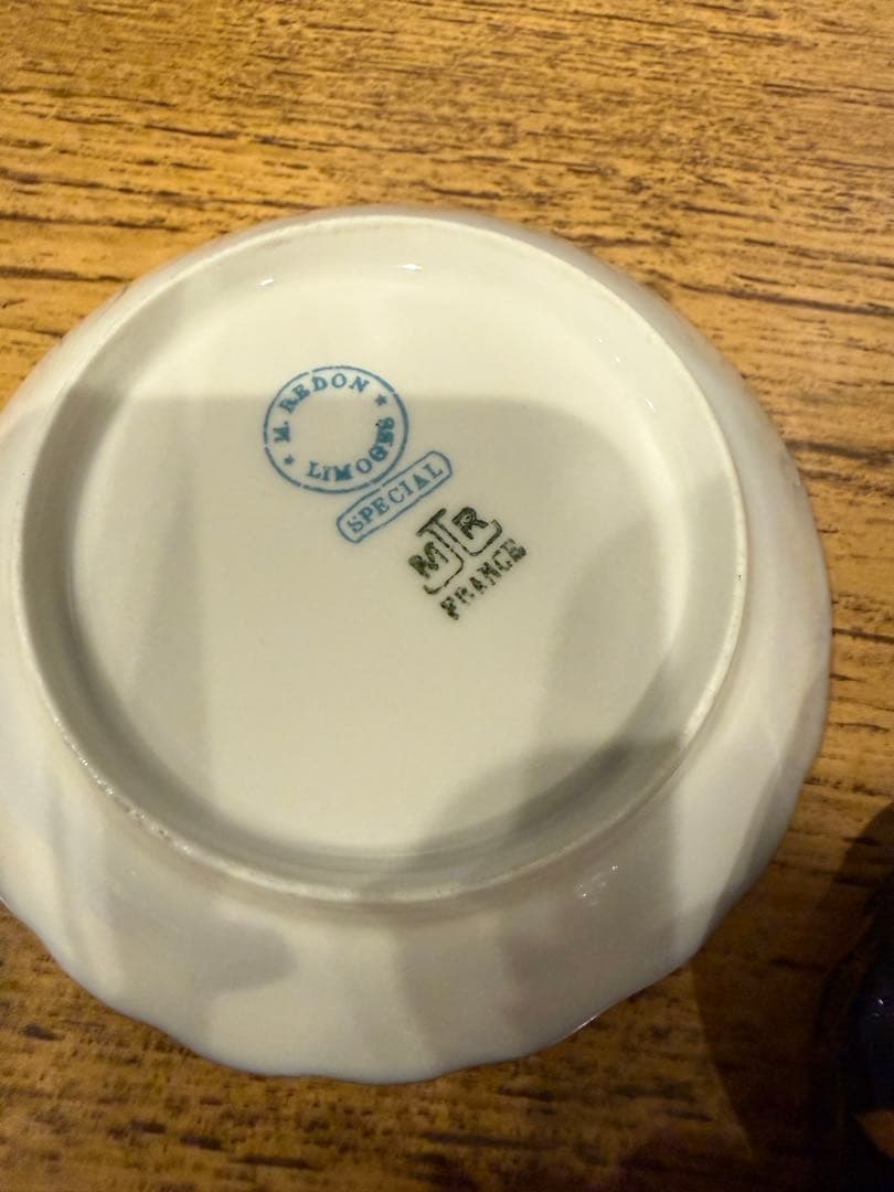 リモージュ　デミタスカップ＆ソーサー　コバルトブルー