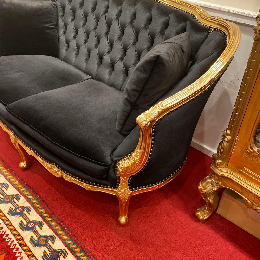 Sherryさま専用　 バロックスタイル ロココ調　猫脚　ゴールド ラブソファ