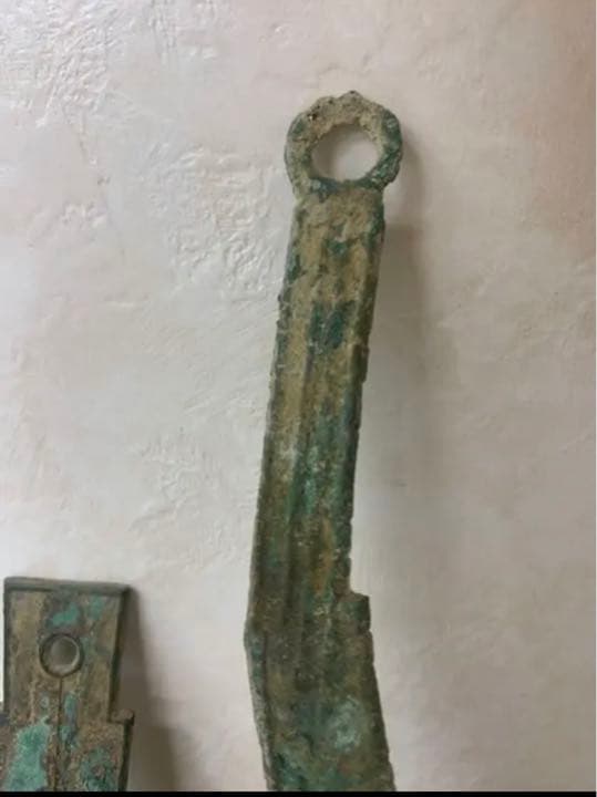 中国漢青銅器お金３点発掘品　骨董アンティーク古美術品　唐物コレクション江戸　青磁