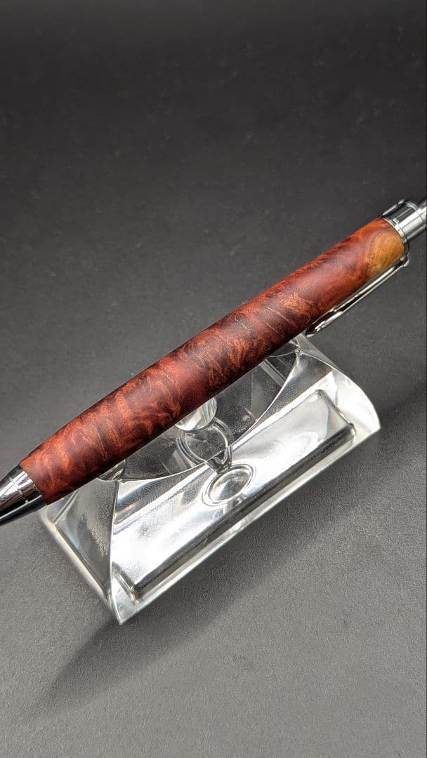 469ペン工房翌檜　レッドマリー　瘤杢　木軸シャーペン　ボールペン