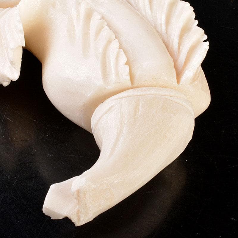 中国　玉石白玉彫刻　白菜　置物　飾台付　C　6846