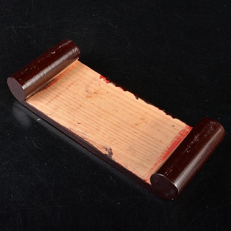 中国　玉石白玉彫刻　白菜　置物　飾台付　C　6846