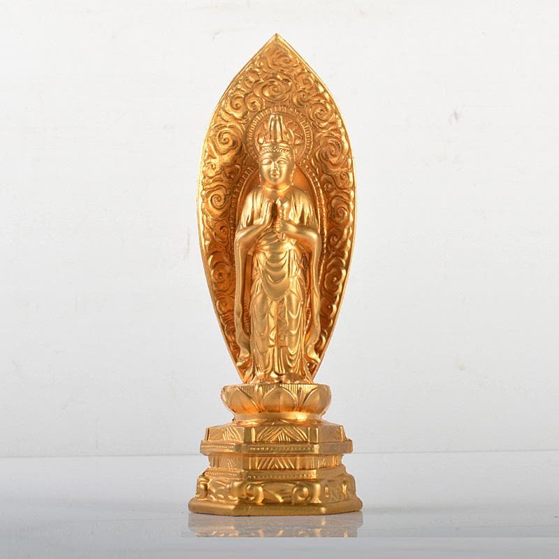 仏教美術　古銅鍍金　観音菩薩像　仏像　C　6041