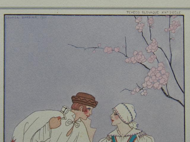 ジョルジュ・バルビエ、希少画集画・特殊紙、新品高級額装付