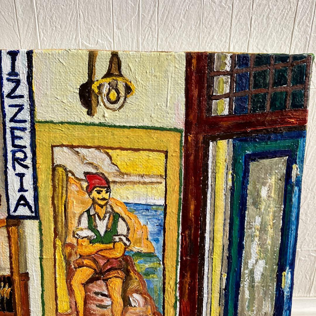 絵画　油絵　キャンバス　風景画　マーケット　F4