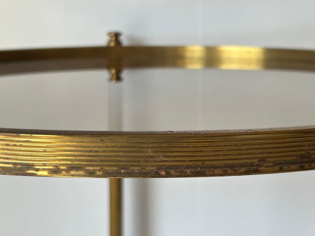 ヴィンテージ　ガラスサイドテーブル　レトロモダンクラシック　ワゴン　アンティーク