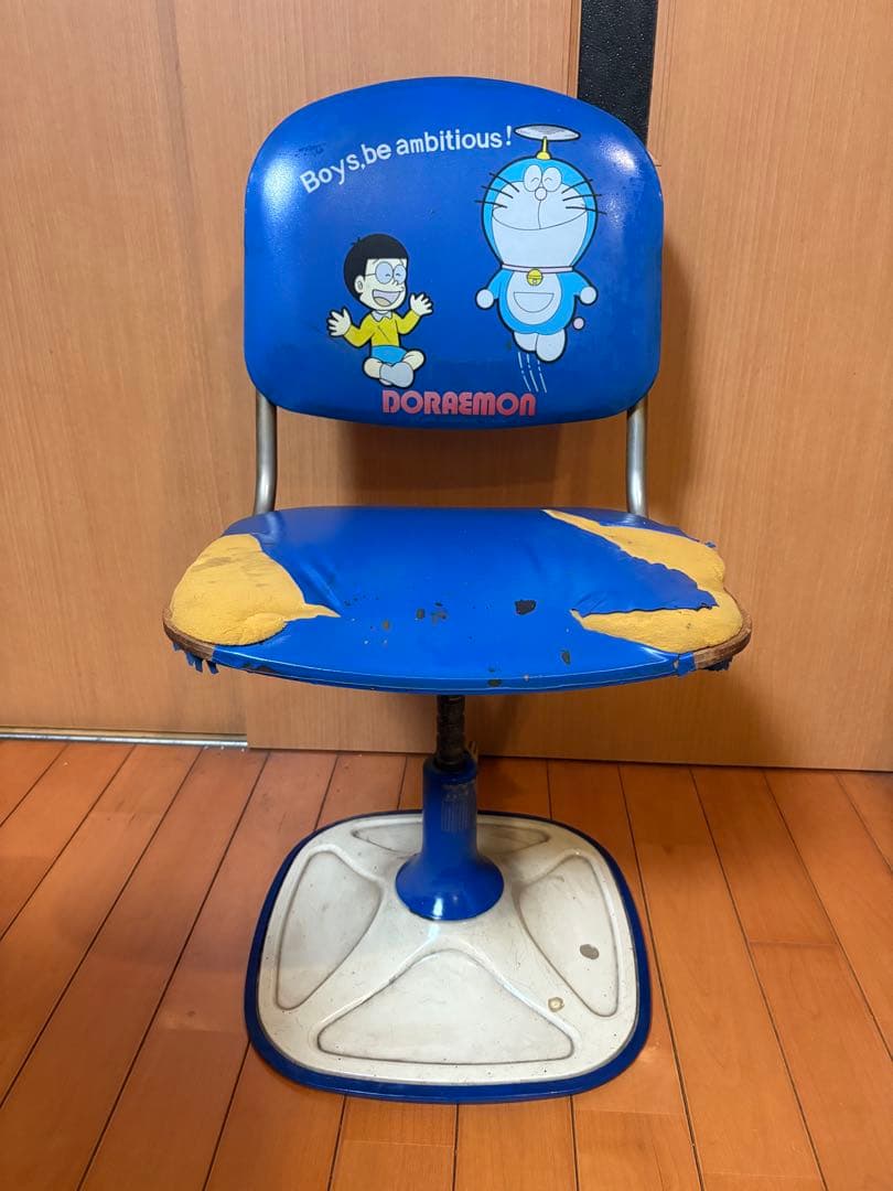昭和レトロ ドラえもん 学習椅子 回転椅子 当時物 くろがね工作所製 難あり