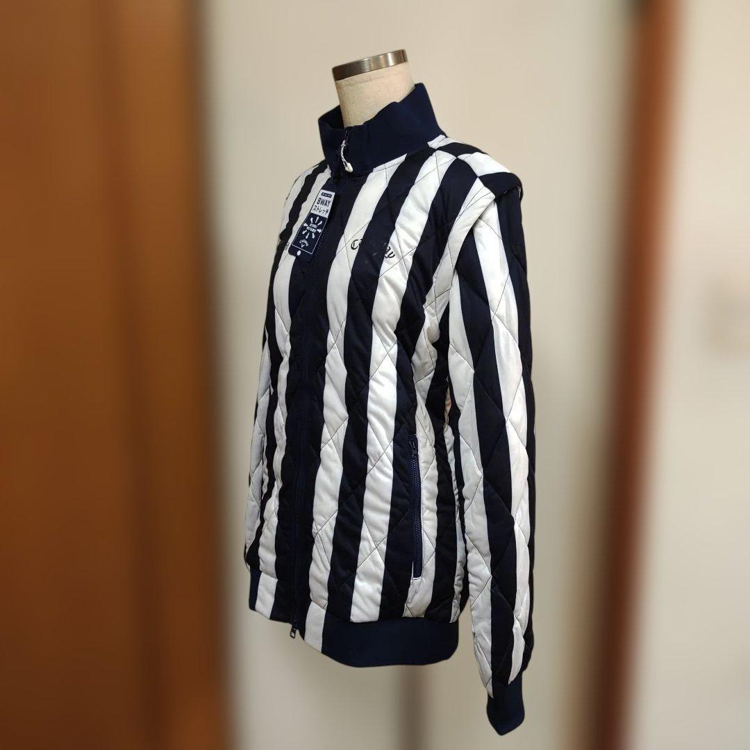 キャロウェイゴルフ　中綿ダウン　ベスト　ストライプ　白　紺　新品