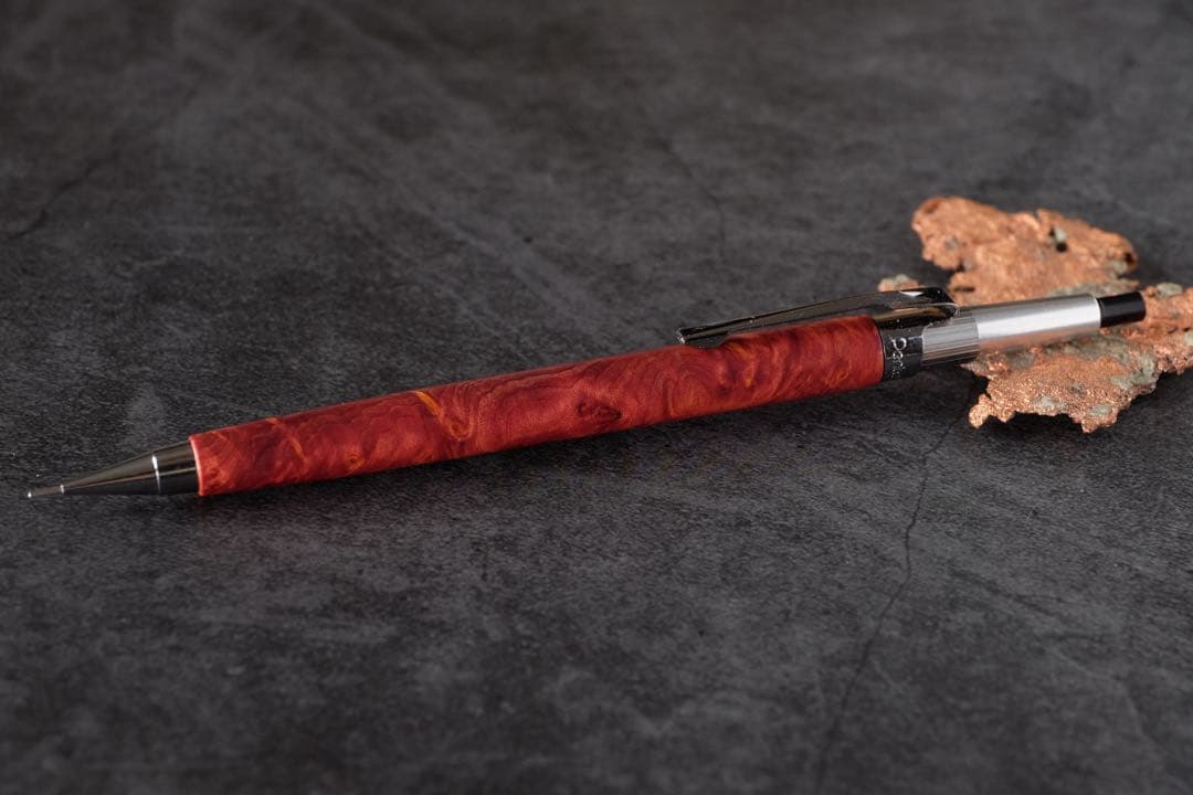 PG5木軸カスタム0182　高村杢工房 製図用シャープペンシル　紫杉(紫紅杉)瘤