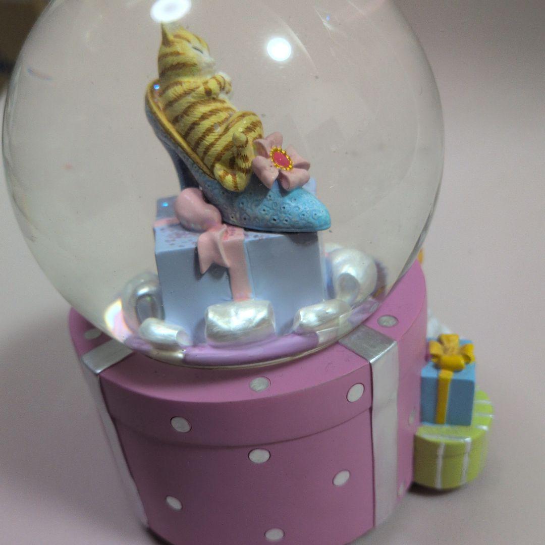 サンフランシスコ ミュージックボックス スノードーム 猫とプレゼント