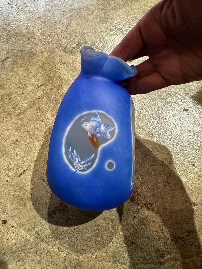 工芸品ガラスランプ製金魚オブジェ高城健治、高城美和子こもれびガラス工房