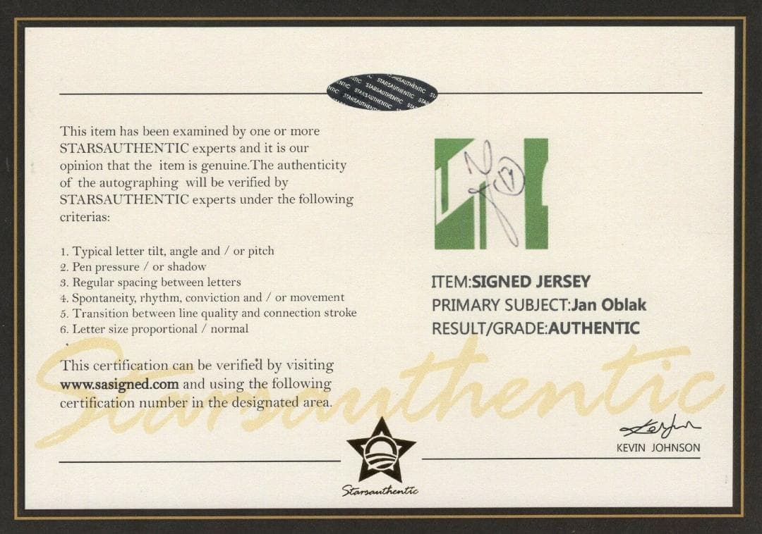 直筆サイン入りユニフォーム ヤン・オブラク アトレティコ・マドリードFC