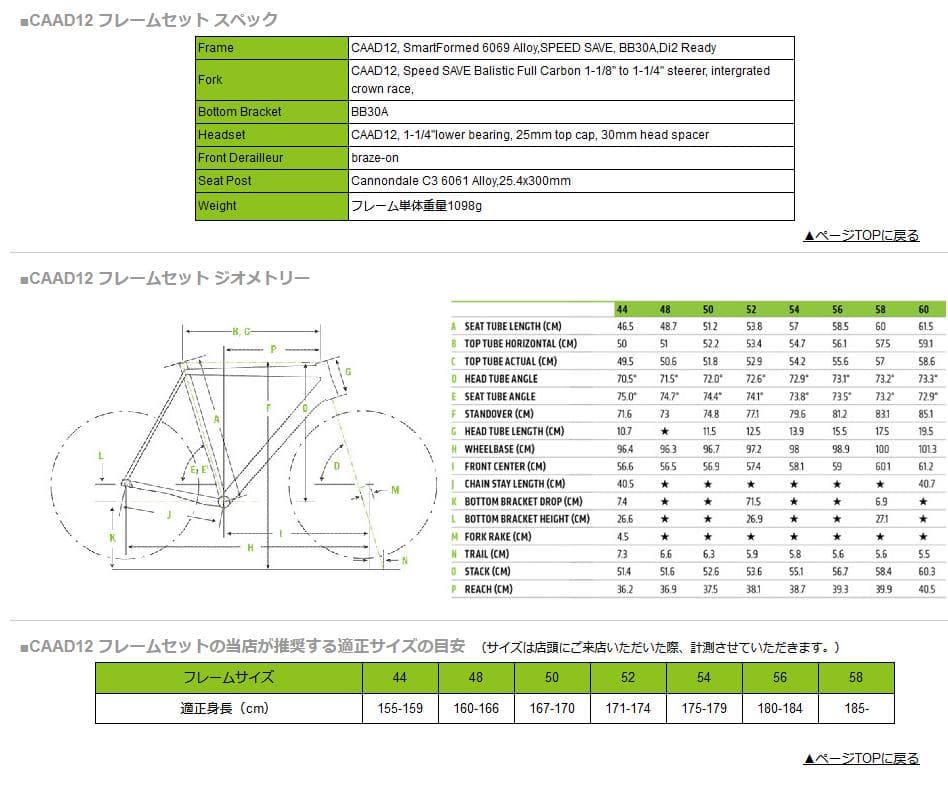 中古：Cannondale CAAD12 2019 Size：56
